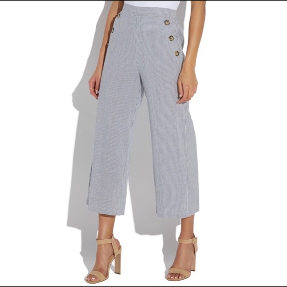 Rewash Pants - Rewash Brand Button Accent Wide Leg Pant